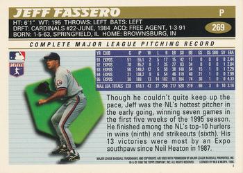 1996 Topps #269 Jeff Fassero Back