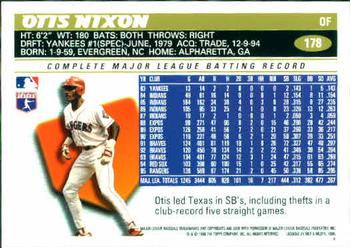 1996 Topps #178 Otis Nixon Back