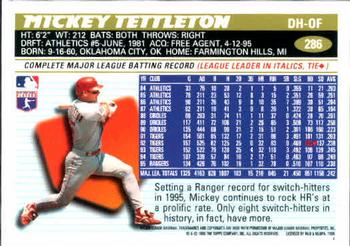 1996 Topps #286 Mickey Tettleton Back