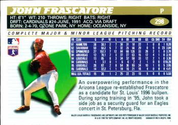 1996 Topps #298 John Frascatore Back