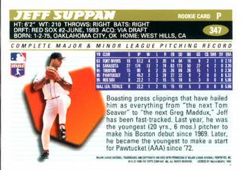 1996 Topps #347 Jeff Suppan Back
