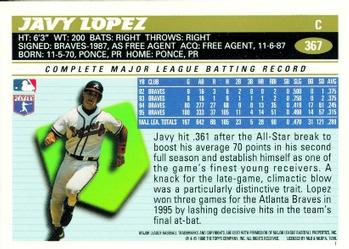 1996 Topps #367 Javy Lopez Back