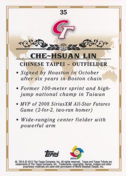 2013 Topps Tribute WBC #35 Che-Hsuan Lin Back