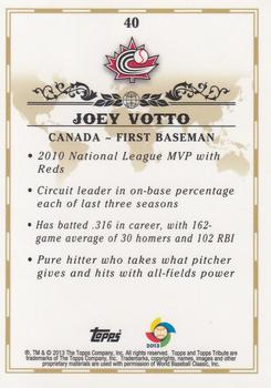 2013 Topps Tribute WBC #40 Joey Votto Back