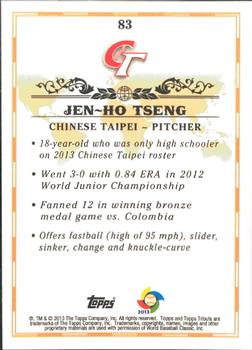 2013 Topps Tribute WBC #83 Jen-Ho Tseng Back