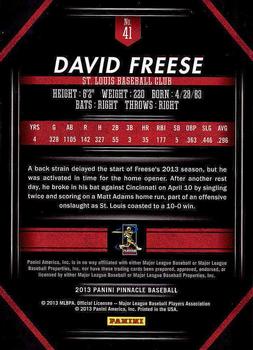 2013 Pinnacle #41 David Freese Back