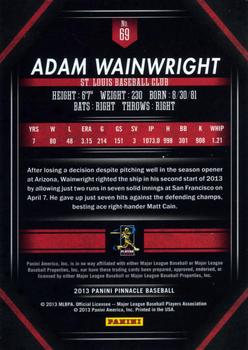 2013 Pinnacle #69 Adam Wainwright Back