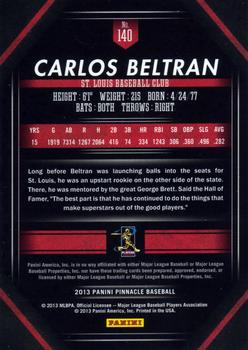 2013 Pinnacle #140 Carlos Beltran Back