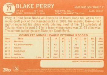 2013 Topps Heritage Minor League #77 Blake Perry Back