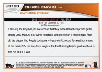 2013 Topps Update #US163 Chris Davis Back