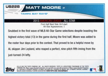 2013 Topps Update #US228 Matt Moore Back