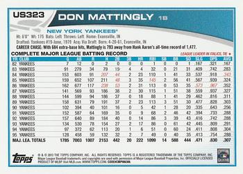 2013 Topps Update #US323 Don Mattingly Back