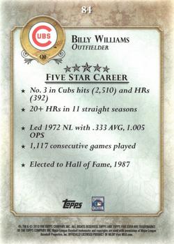 2013 Topps Five Star #84 Billy Williams Back