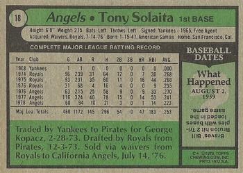 1979 Topps #18 Tony Solaita Back
