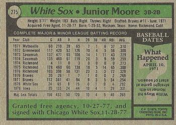 1979 Topps #275 Junior Moore Back