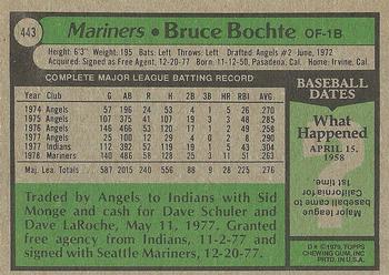 1979 Topps #443 Bruce Bochte Back