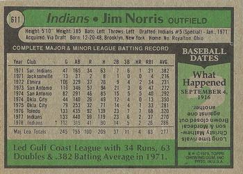 1979 Topps #611 Jim Norris Back