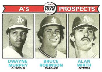 1979 Topps #711 A's 1979 Prospects (Dwayne Murphy / Bruce Robinson / Alan Wirth) Front