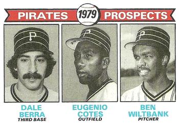 1979 Topps #723 Pirates 1979 Prospects (Dale Berra / Eugenio Cotes / Ben Wiltbank) Front