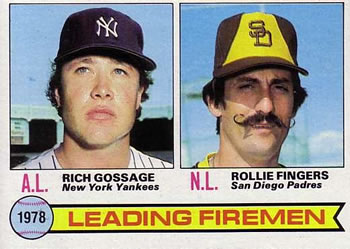 1979 Topps #8 1978 Leading Firemen (Rich Gossage / Rollie Fingers) Front