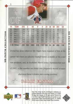 2003 UD Patch Collection #1 Darin Erstad Back