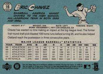 2003 Upper Deck Vintage #16 Eric Chavez Back
