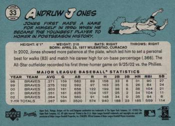 2003 Upper Deck Vintage #33 Andruw Jones Back