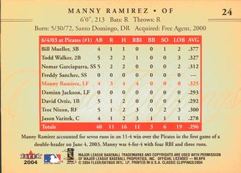 2004 Fleer Classic Clippings #24 Manny Ramirez Back