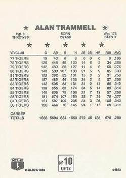 1989 Ralston Cereal Superstars #10 Alan Trammell Back
