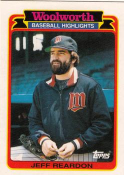 1989 Topps Woolworth Baseball Highlights #17 Jeff Reardon Front