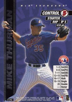 2000 MLB Showdown Unlimited #272 Mike Thurman Front
