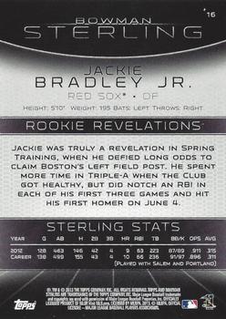 2013 Bowman Sterling #16 Jackie Bradley Jr. Back