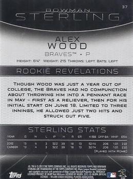 2013 Bowman Sterling #37 Alex Wood Back