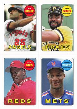 2013 Topps Archives - 1969 4-in-1 Sticker #69S-BPDS Don Baylor / Dave Parker / Eric Davis / Darryl Strawberry Front
