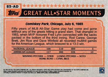 2013 Topps Archives - 1983 All-Stars #83-AD Andre Dawson Back