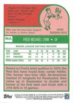 2013 Topps Archives - Fan Favorites Autographs #FFA-FL Fred Lynn Back