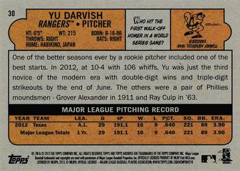 2013 Topps Archives - Gold #30 Yu Darvish Back