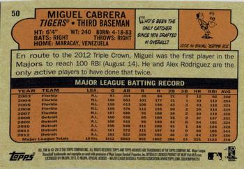 2013 Topps Archives - Gold #50 Miguel Cabrera Back