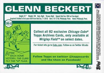 2013 Topps Archives Chicago Cubs #CUBS-52 Glenn Beckert Back