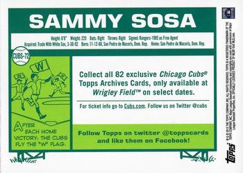 2013 Topps Archives Chicago Cubs #CUBS-72 Sammy Sosa Back