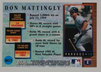 1996 Topps Chrome - Masters of the Game #MG13 Don Mattingly Back