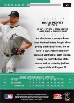 2004 Donruss Throwback Threads #74 Brad Penny Back