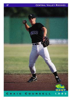 1993 Classic Best Central Valley Rockies #7 Craig Counsell Front