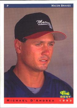 1993 Classic Best Macon Braves #8 Michael D'Andrea Front