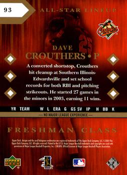 2004 Upper Deck Diamond Collection All-Star Lineup #93 Dave Crouthers Back