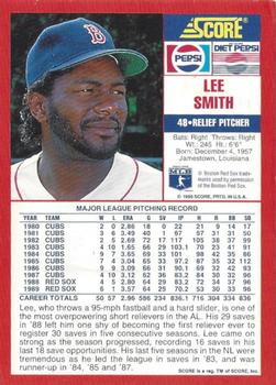 1990 Score Pepsi Boston Red Sox #20 Lee Smith Back