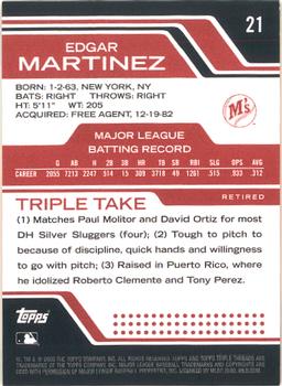 2008 Topps Triple Threads #21 Edgar Martinez Back