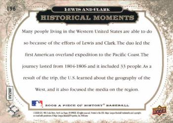 2008 Upper Deck A Piece of History #196 Lewis and Clark Back