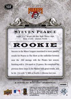 2008 Upper Deck A Piece of History #137 Steve Pearce Back