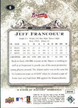 2008 Upper Deck A Piece of History #6 Jeff Francoeur Back